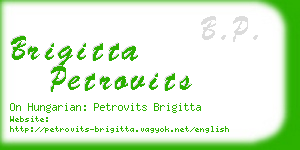 brigitta petrovits business card